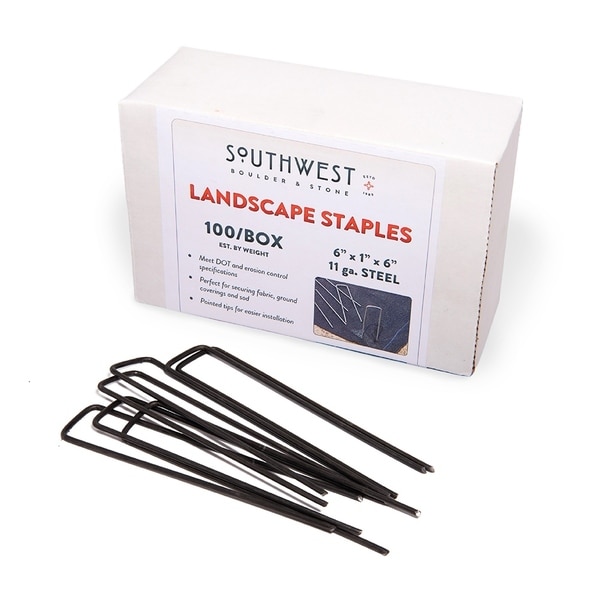 EXTRA WIDE Landscape Staples 6 Inch x 2 Inch ~ SOD Fabric 9 Gauge 100 Pack 