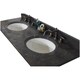 preview thumbnail 7 of 9, 60"Rustic Solid Fir Double Sink Vanity in Blue Grey Driftwood Finish with Marble Top-No Faucet