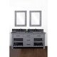 preview thumbnail 11 of 9, 60"Rustic Solid Fir Double Sink Vanity in Blue Grey Driftwood Finish with Marble Top-No Faucet