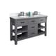 preview thumbnail 5 of 9, 60"Rustic Solid Fir Double Sink Vanity in Blue Grey Driftwood Finish with Marble Top-No Faucet
