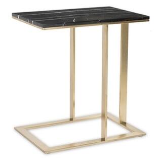 Silver Orchid Caserini Gold/ Silver Stainless Steel Side Table