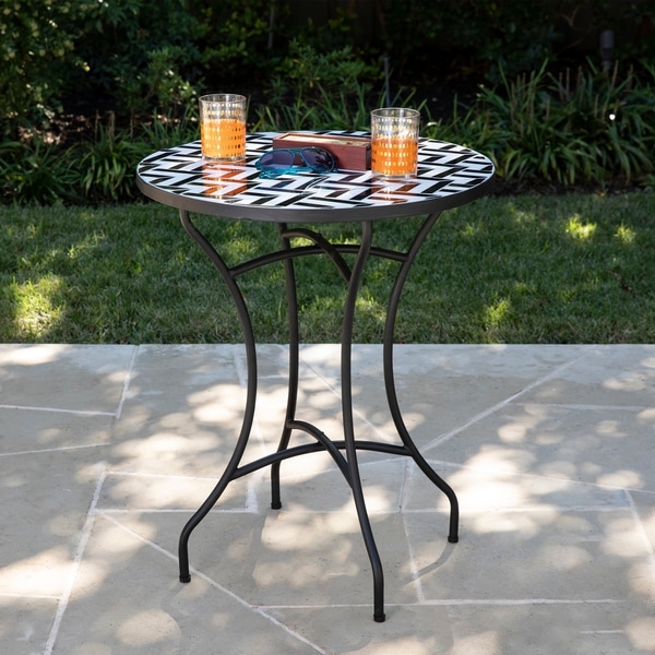 Havenside Home Findland Contemporary Black Ceramic Accent Table