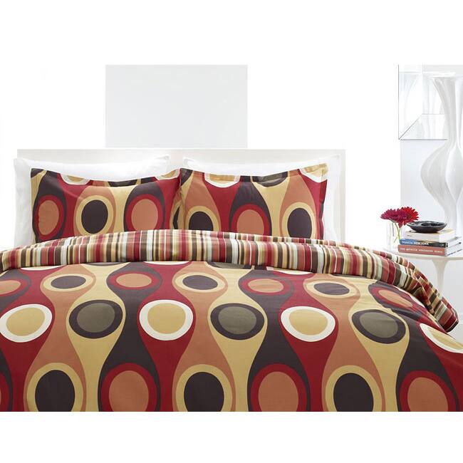 City Scene Retro Radar Red 3-piece Comforter Set