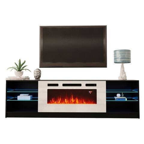 Boston WH01 Electric Fireplace Modern 79" TV Stand