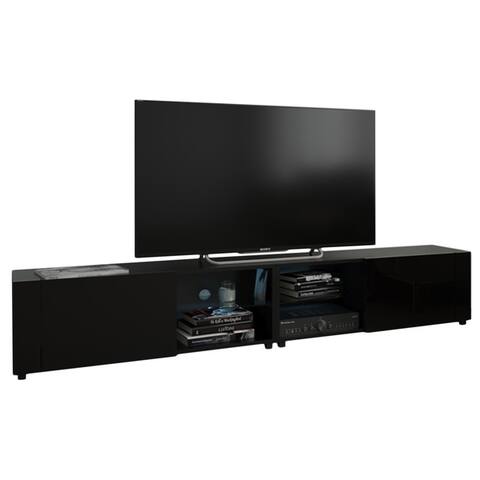 New Best Modern 78" Wall Mounted Floating TV Stand with 16 Color LEDs