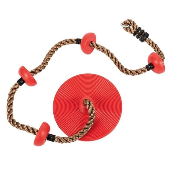 slide 5 of 6, Climbing Rope Swing with Disc Swing Seat Set Rope Ladder for Kids 5-7 Years