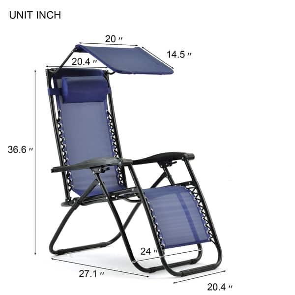 Shop Merax 2pc Zero Gravity Chair Adjustable Folding Lounge Chairs