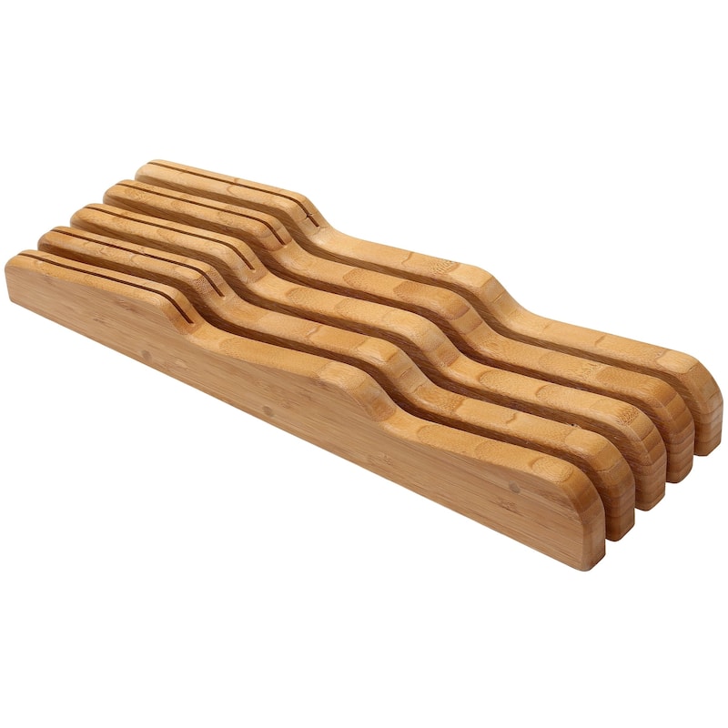 YBM Home In-Drawer Bamboo Kitchen Knife Block - 17 in. L x 5.3 in. W x 2 in. H
