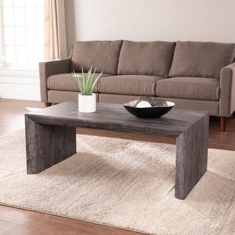 Carbon Loft Fairisle Transitional Black Wood Cocktail Table