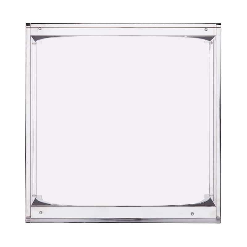 SEI Furniture Stene Contemporary Silver Glass Side Table