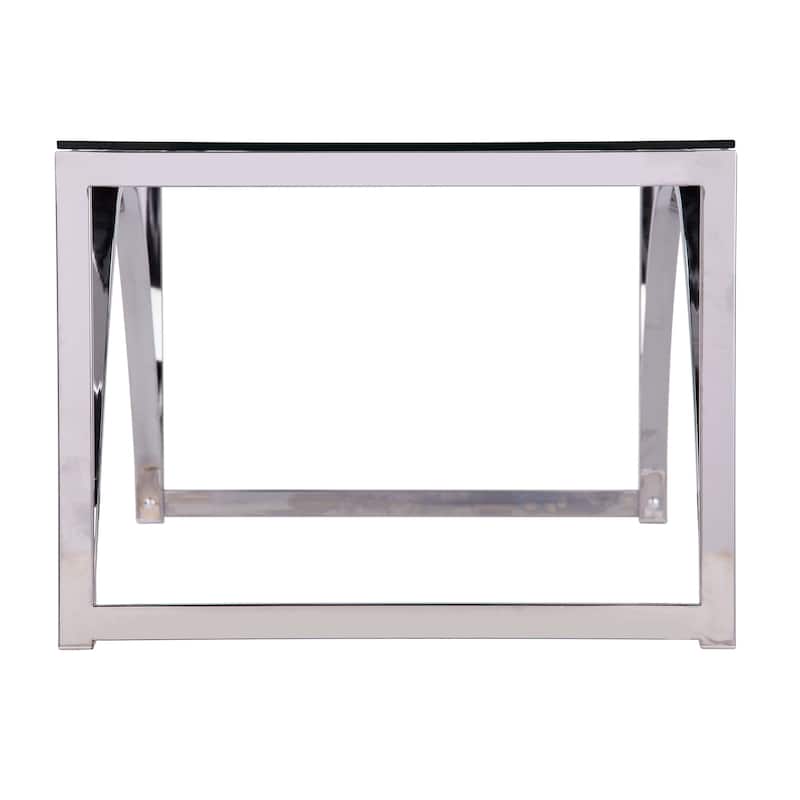 SEI Furniture Stene Contemporary Silver Glass Coffee Table
