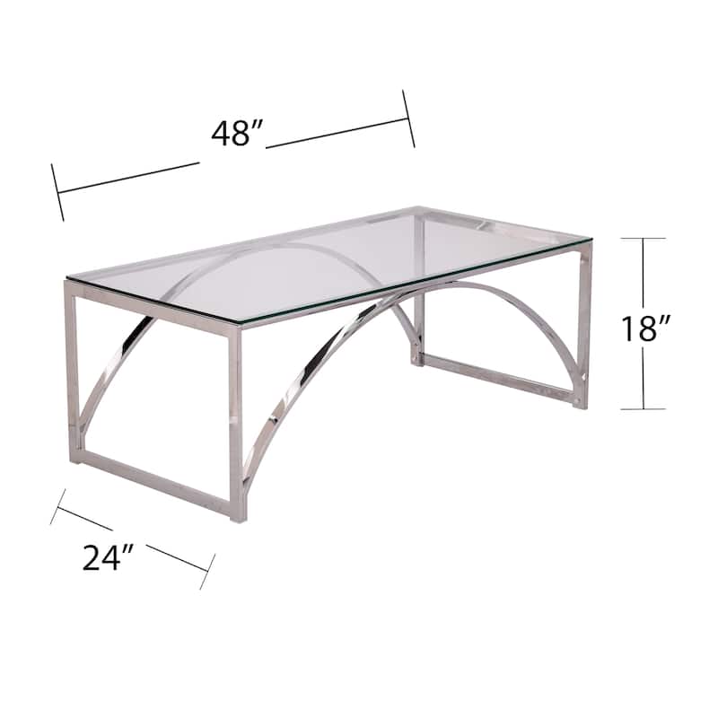 SEI Furniture Stene Contemporary Silver Glass Coffee Table