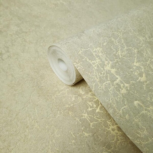 Shop Plain Wallpaper Textured Vinyl Non-Woven Wallcoverings Ivory Cream ...