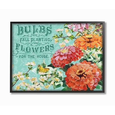 Stupell Farm Flowers Red Green Patterned Print Design Framed Wall Art, Design by The Saturday Evening Post