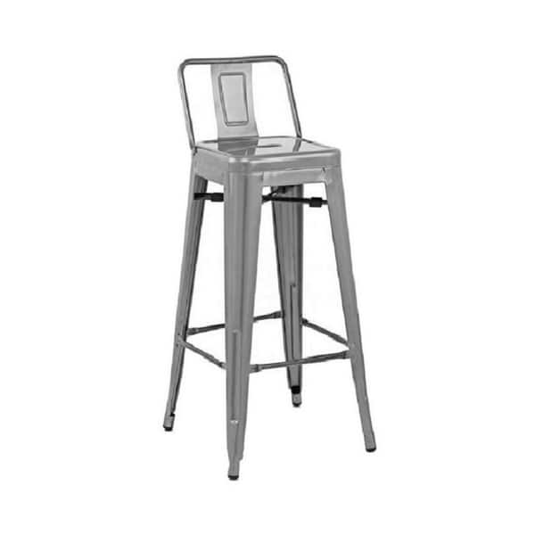 Tosix Tosix Low Back counter stool, Solid Metal Frame and Weatherproof ...