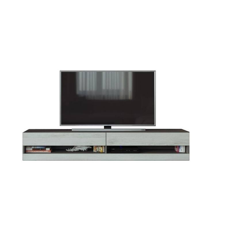 GOVI New TV Stand - N/A - Slate Grey/White Monaci matte finish