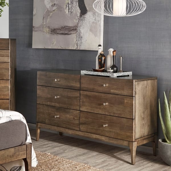 Shop Ozan Walnut Finish 6 Drawer Dresser By Inspire Q Modern