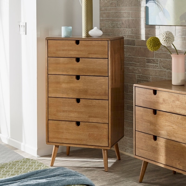 Clark Oak Finish 5-drawer Chest by iNSPIRE Q Modern
