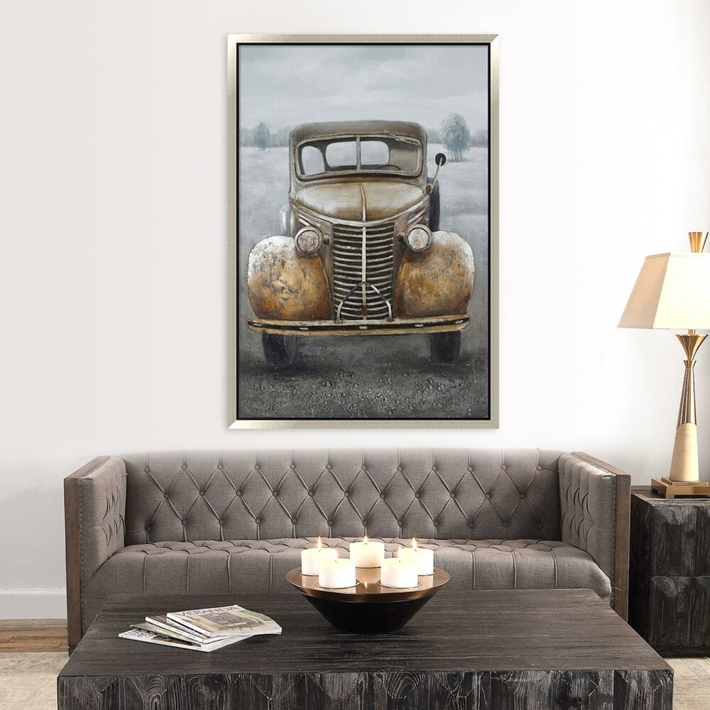 Hand Painted Acrylic and Aluminum 3D Wall Art Vintage Truck 39 x 59