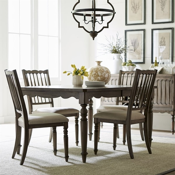 Brandywine Weathered Grey 5-piece Rectangular Table Set
