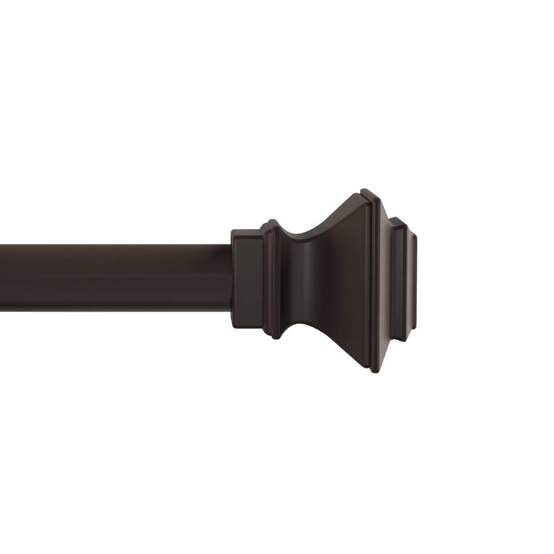1-Inch Decorative Modern Square Finial Curtain Rod