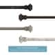 preview thumbnail 1 of 17, 1-Inch Decorative Modern Square Finial Curtain Rod