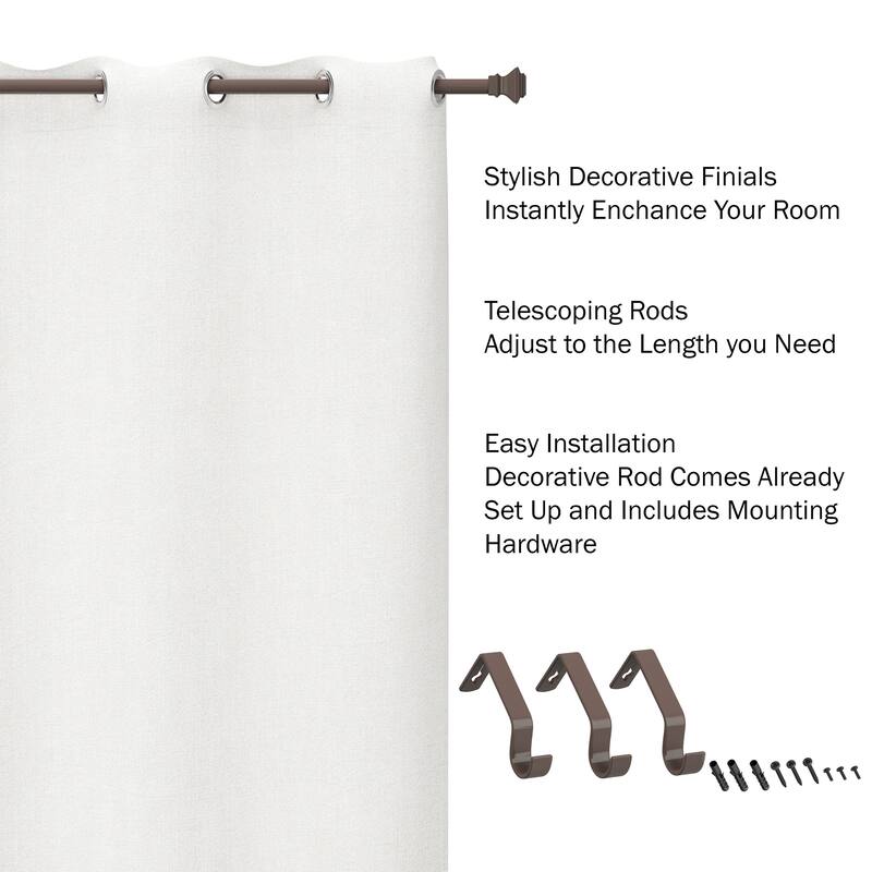 1Inch Decorative Modern Square Finial Curtain Rod On Sale Bed Bath