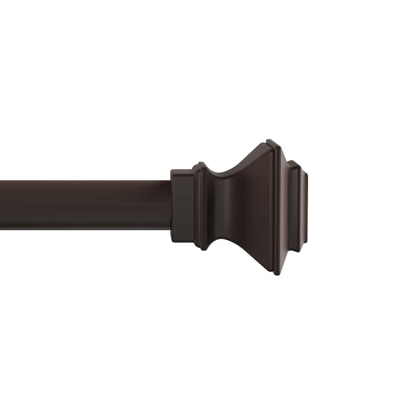 1-Inch Decorative Modern Square Finial Curtain Rod