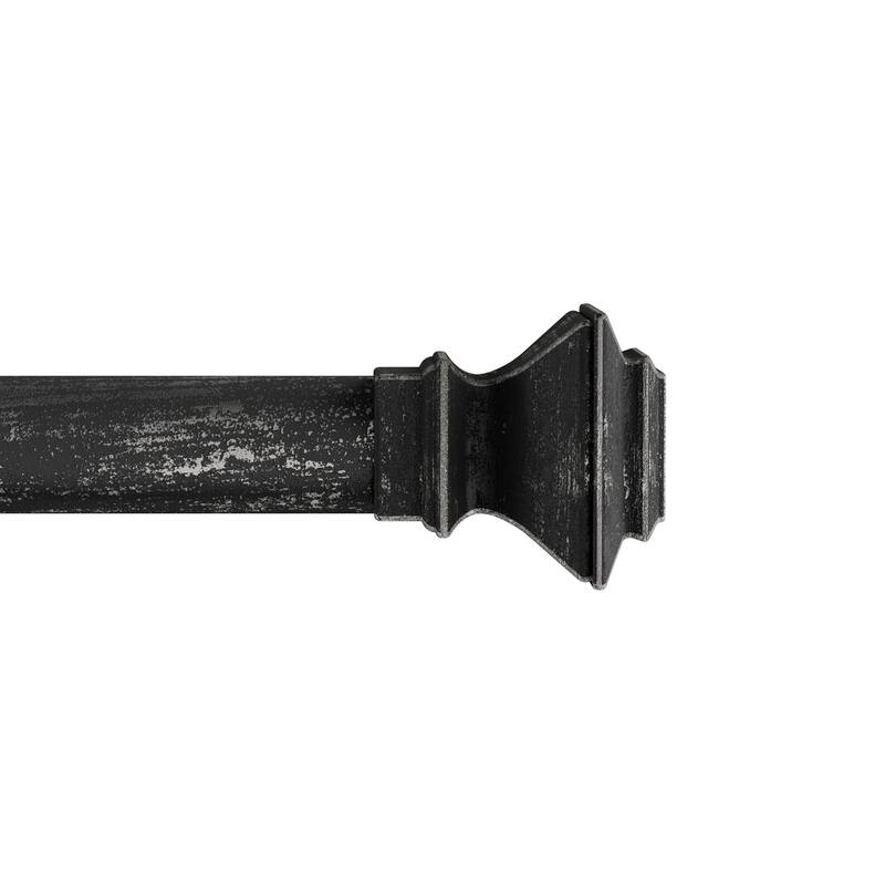 1-Inch Decorative Modern Square Finial Curtain Rod
