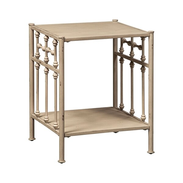 Vintage Series Vintage Cream Distressed Metal Open Night Stand
