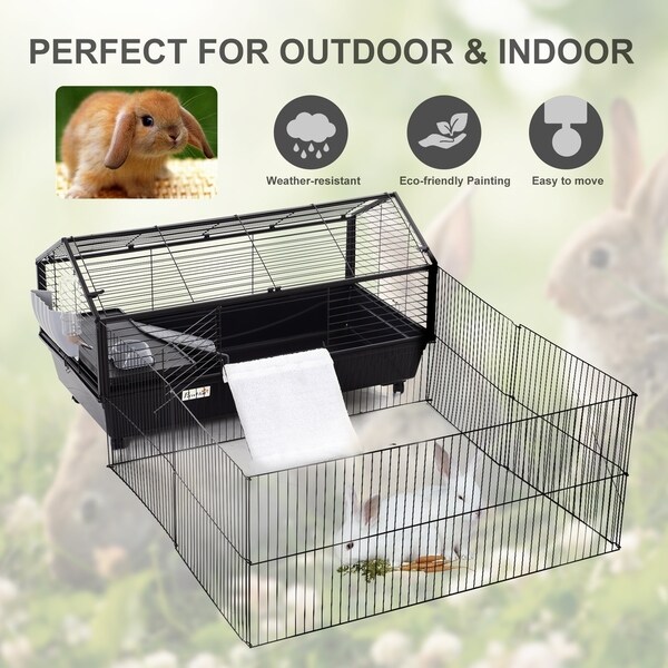 metal rabbit cage on wheels