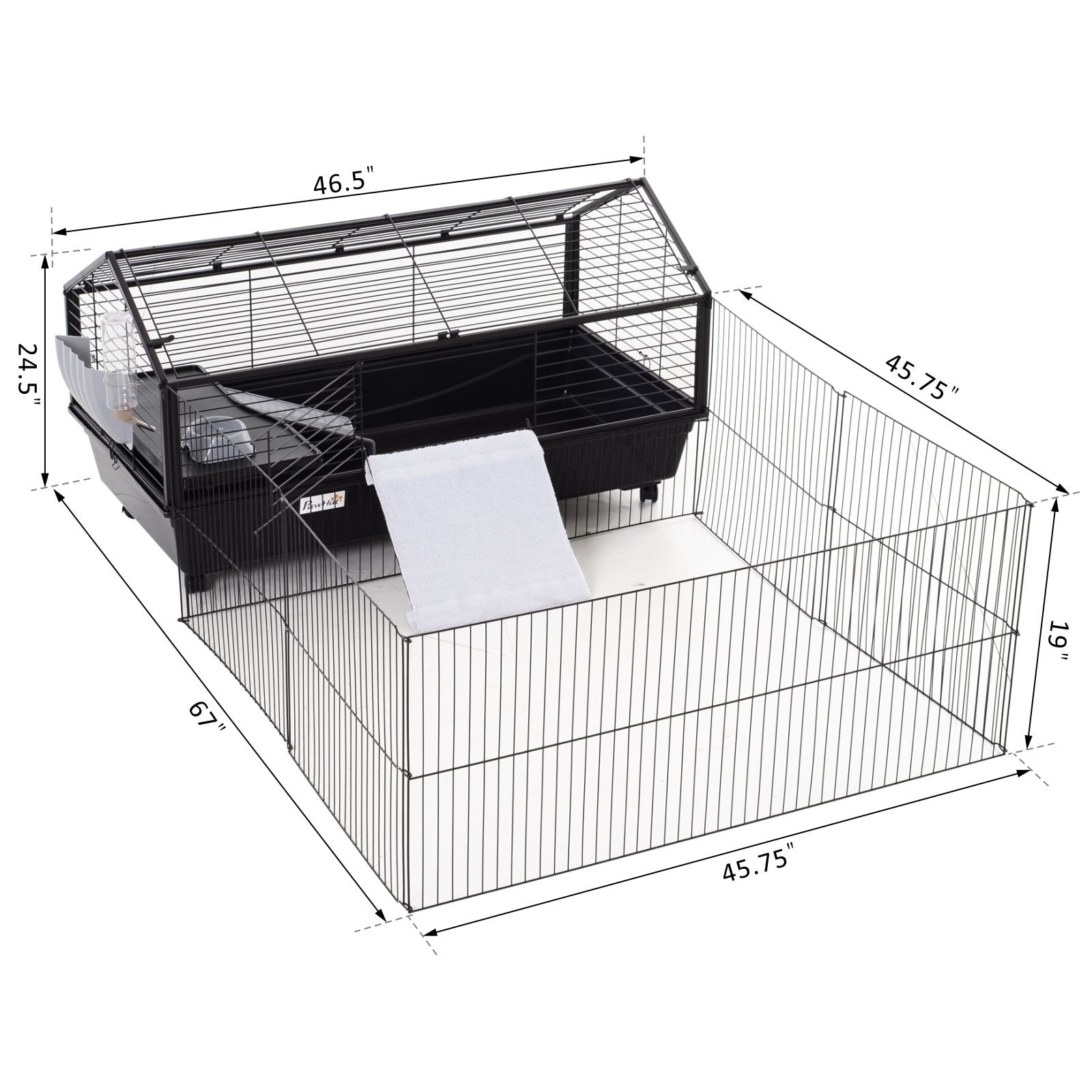 guinea pig cage with play yard