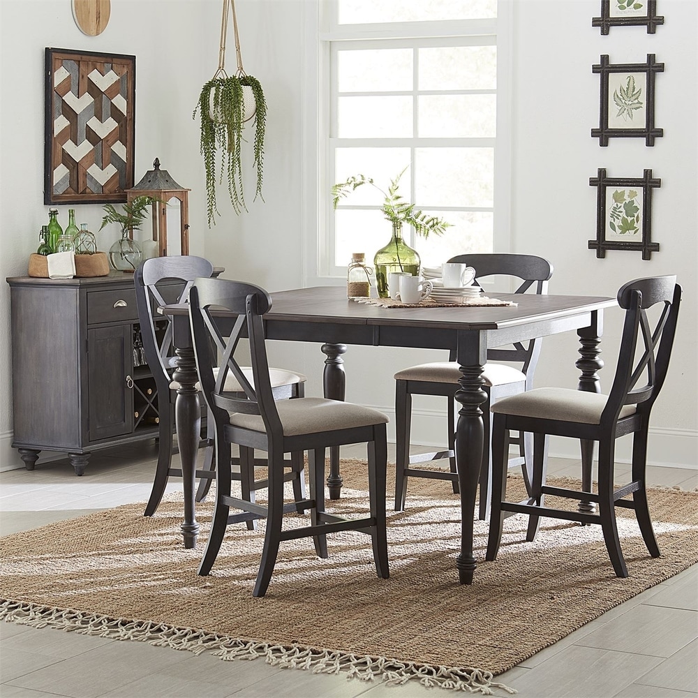 Liberty Ocean Isle Slate with Weathered Pine 5-piece Gathering Table Set