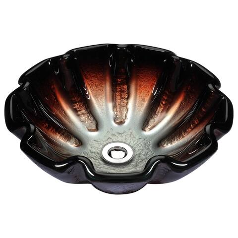 Tara Series Deco-Glass Vessel Sink in Opal Crest