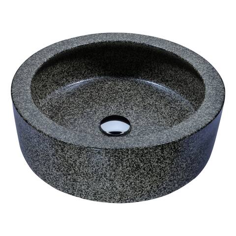 Black Iro Vessel Sink in Speckled Stone