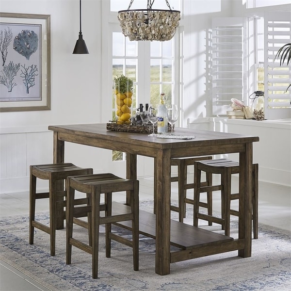 Color Nook Brownstone 5-piece Gathering Table Set