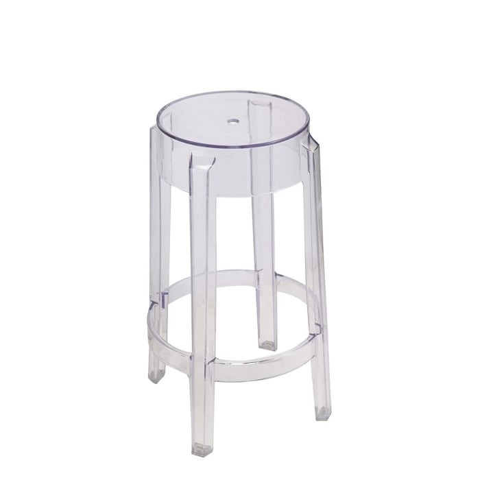 Transparent bar Stool 30 seat height and Made of transparent acrylic