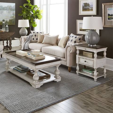 Abbey Road Porcelain White 3-piece Table Set