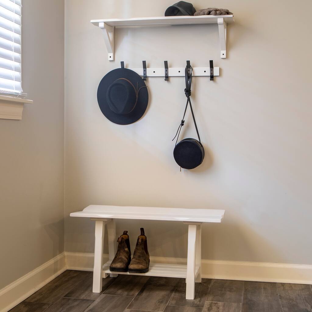 Theresa Entryway Bench, Shelf and Coat Rack Set