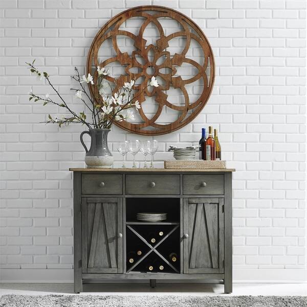 Shop Lindsey Farm Grey And Sandstone 3 Drawer Server Free