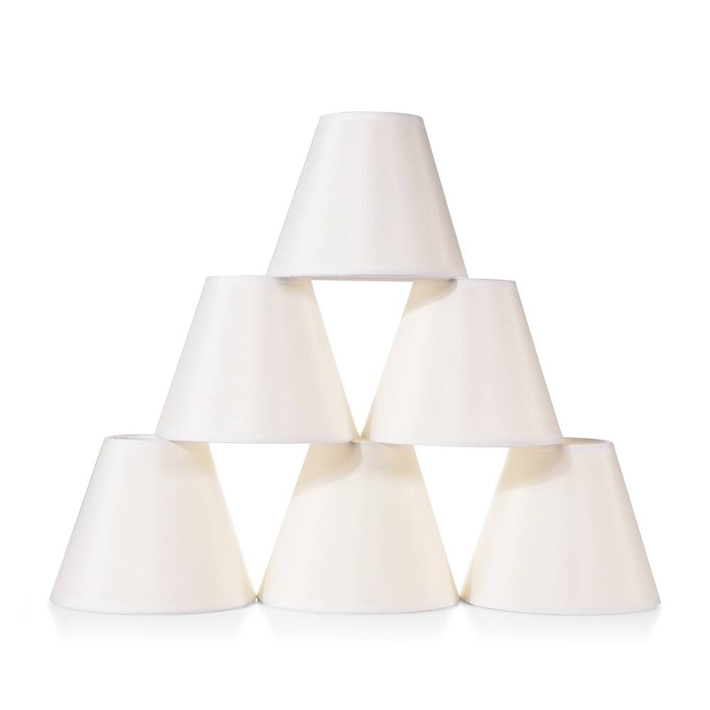 Set of 6 Small Chandelier Lamp Shades-Empire Lampshade-Cream White