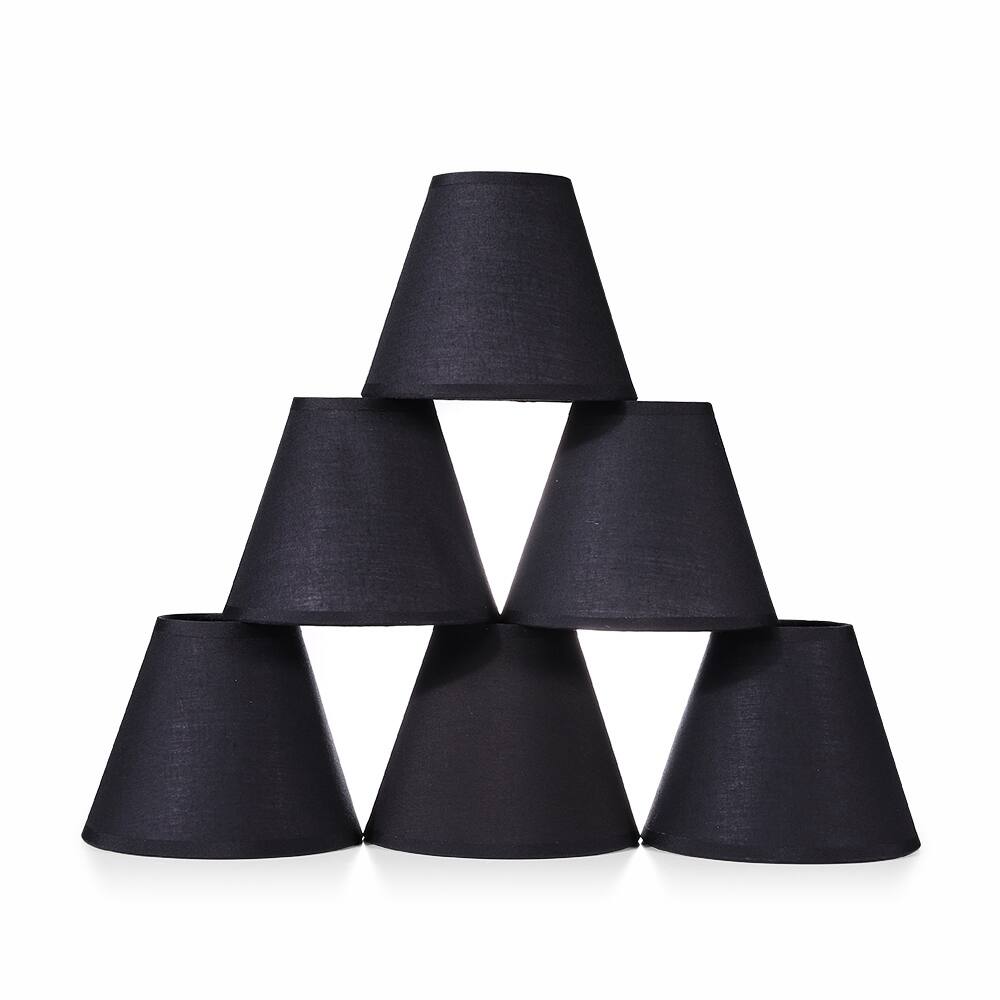 Chandelier Lamp Shades, 6 Pcs, Black Gold