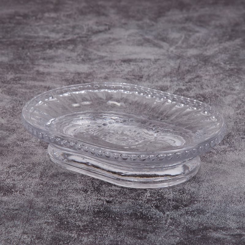 Creative Home Floral Scroll Clear Glass Soap Dish . - N/A - N/A