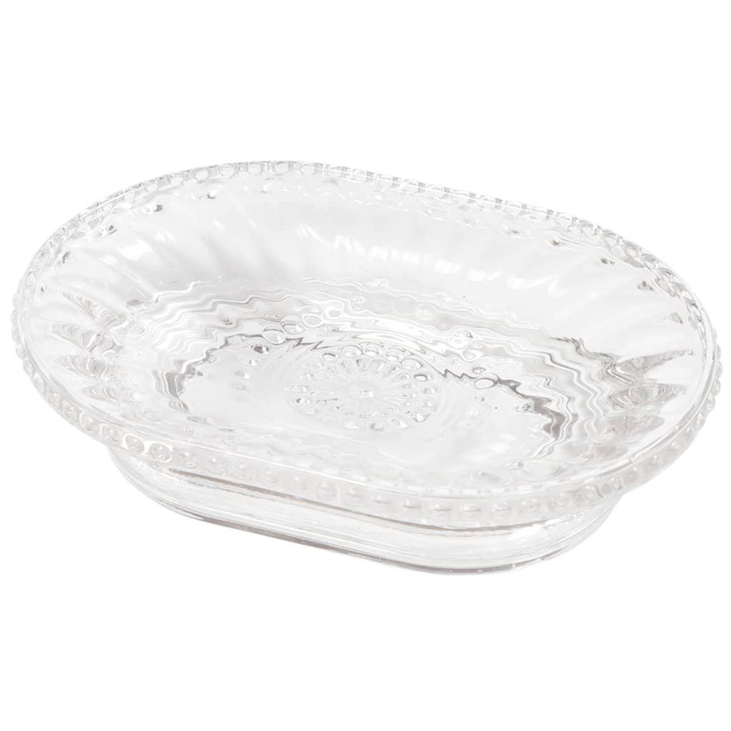 Creative Home Floral Scroll Clear Glass Soap Dish . - N/A - N/A
