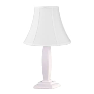 Square White Wooden Table Lamp Base by Laura Ashley with White Bell ...