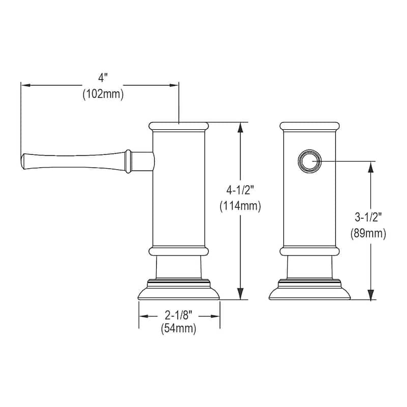 Elkay 2-1/8" x 5-1/16" x 3-1/2" Soap / Lotion Dispenser