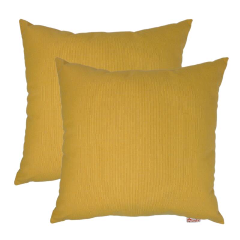 Austin Horn Classics Sunbrella® Spectrum Daffodil 20-inch Outdoor Pillow 2-pack - 20" x 20"