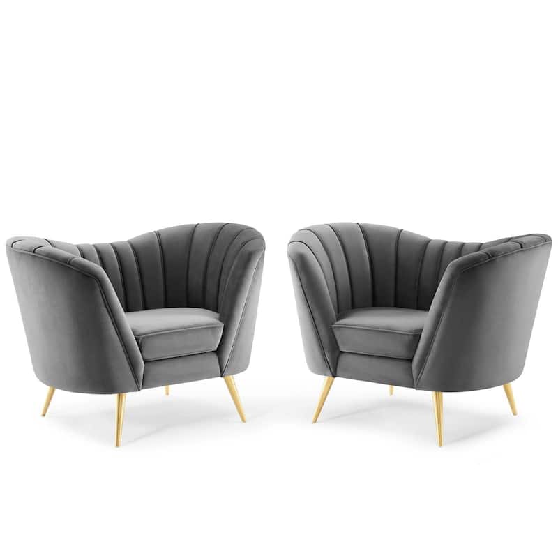 Opportunity Performance Velvet Armchair Set of 2
