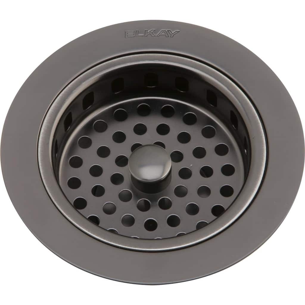 Elkay 3-1/2" Drain Fitting Antique Steel Finish Body and Basket with Rubber Stopper