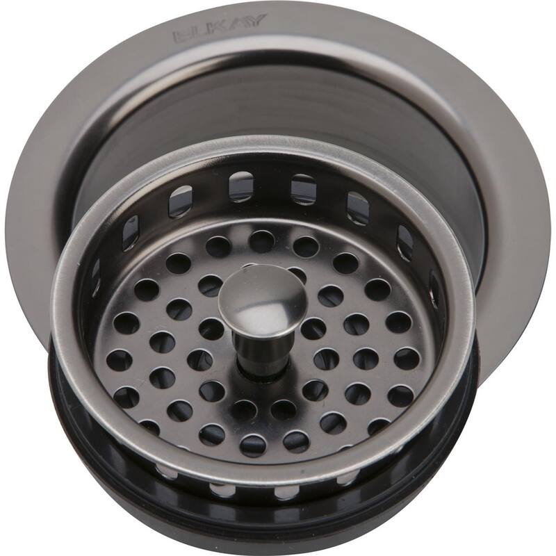 Elkay 3-1/2" Drain Fitting Antique Steel Finish Disposer Flange and Removable Strainer